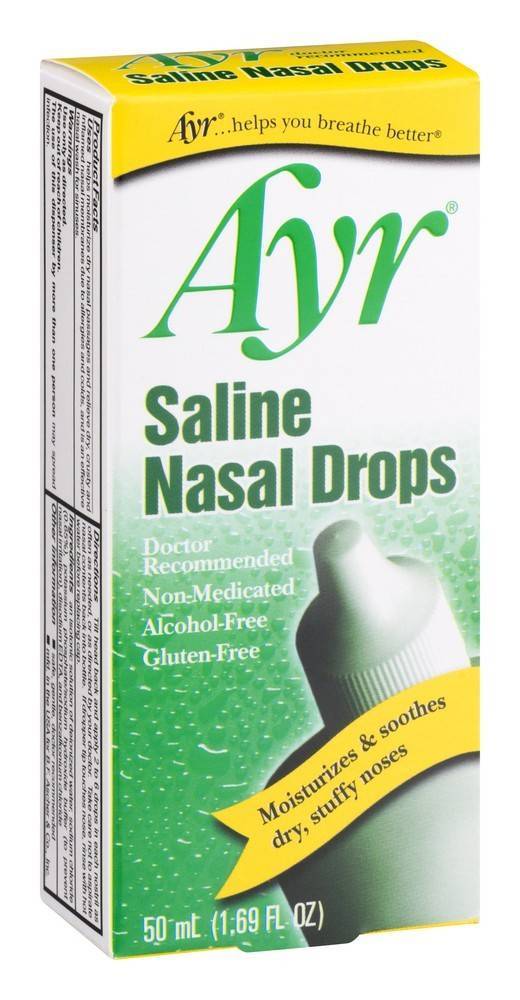 Ayr Saline Nasal Drops Alcohol-Free Non-Medicated (1.7 fl oz)