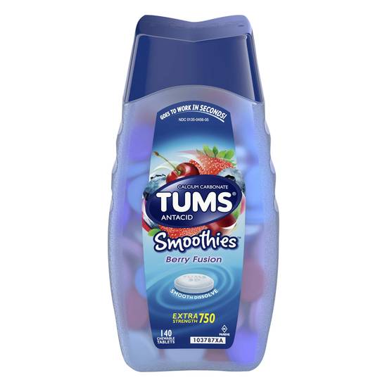 Tums Smoothies Berry Fusion Antacid Tablets (140ct)