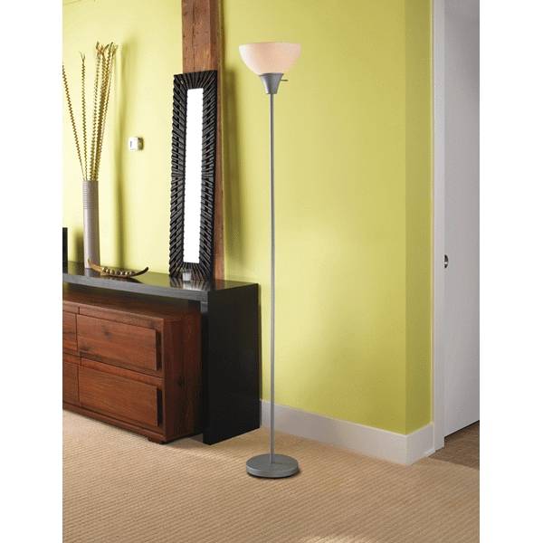 Rr Floor Lamp W/Plstc Shd Hw-F0786-Slv Slr 71"