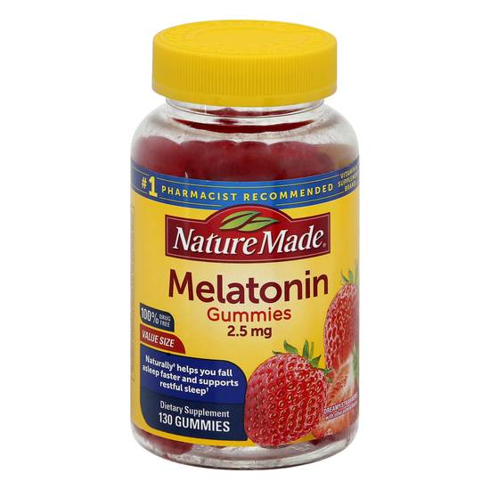 Nature Made Value Size Gummies 2.5 mg Dreamy Strawberry Melatonin (130 ct)