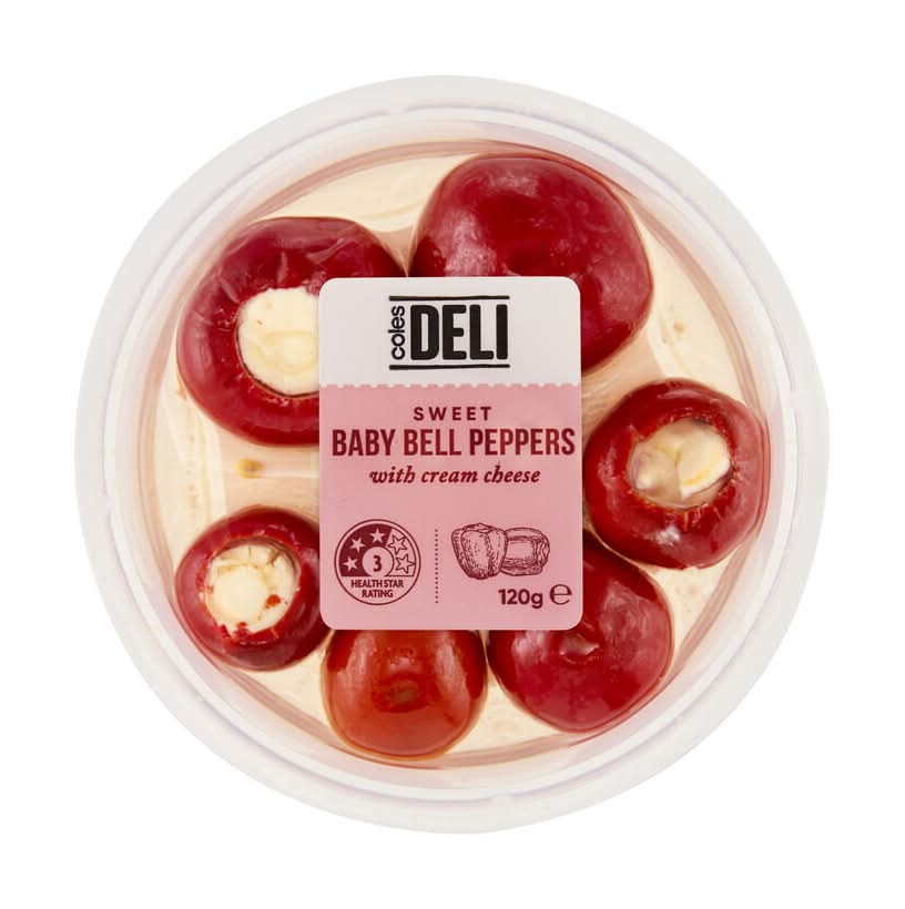 Coles Baby Bell Peppers Cream Cheese