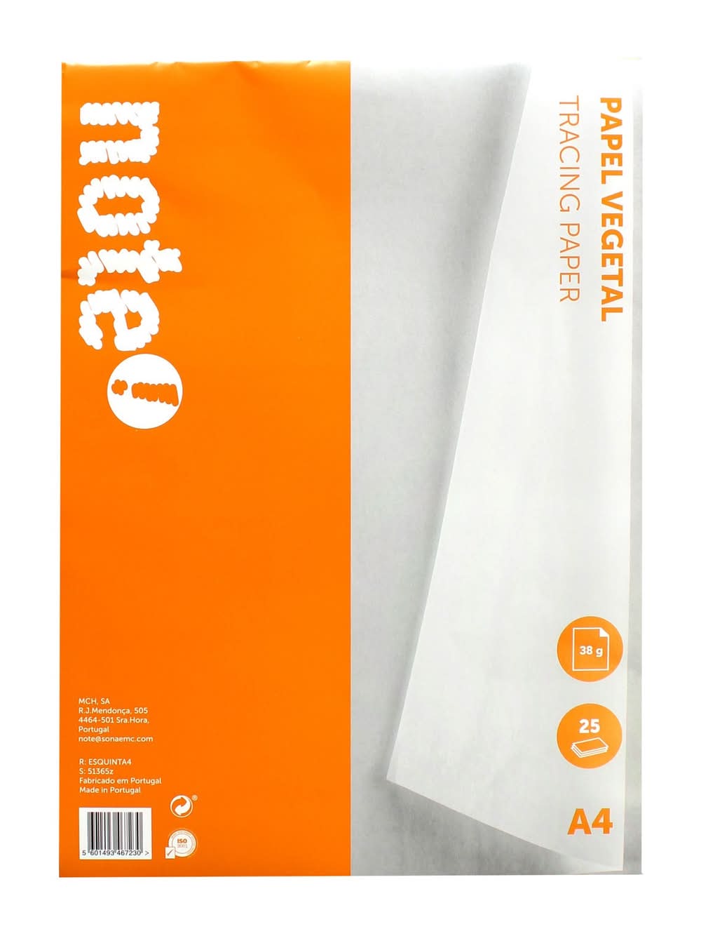 Bloco de Papel Vegetal A4 25 Folhas Note!