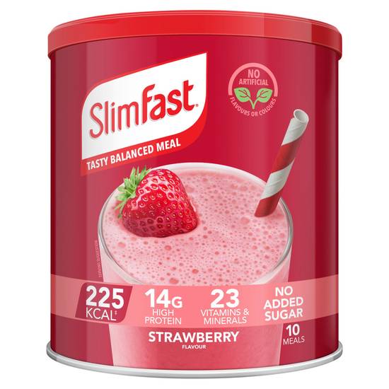 SlimFast Powder Tin Strawberry Flavour Shake 365g