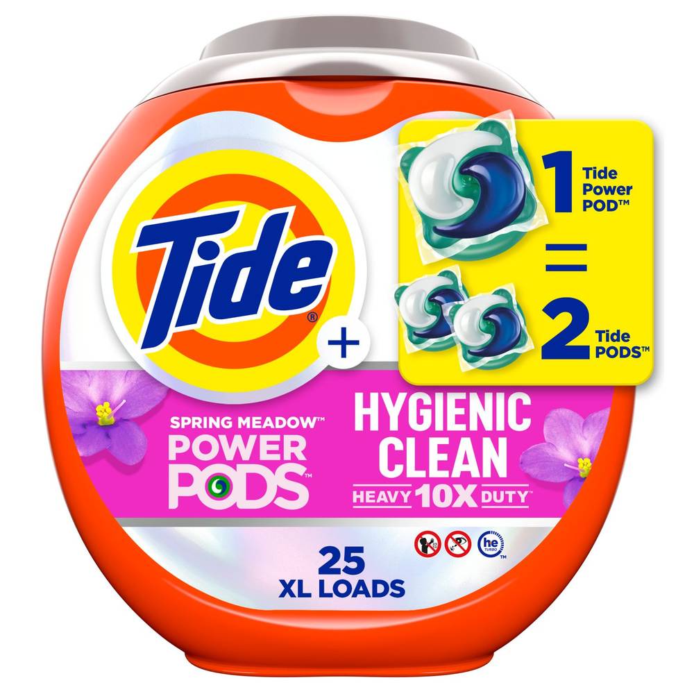 Tide + Power Pods Laundry Detergent Pacs, Spring Meadow, 25 Ct