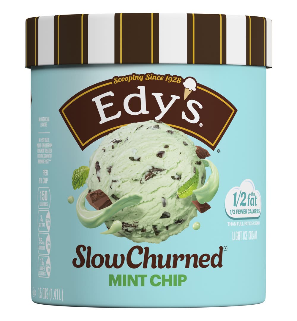 Edy's Slow Churned Ice Cream, Mint Chocolate Chip (1.5 qt)