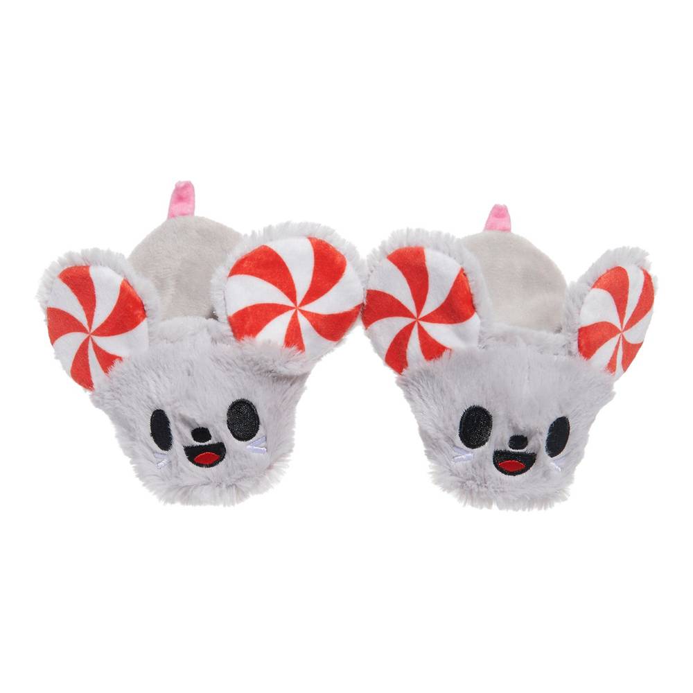 Bark Peppermice Mouse Slipper Dog Toys, 1 Pair