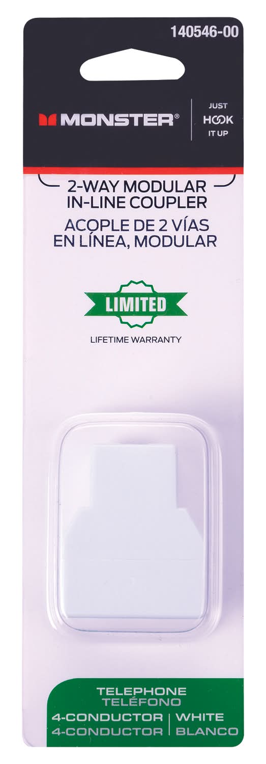 Monster Energy Just Hook It Up 0 Ft. L White 2-Way In Line Coupler