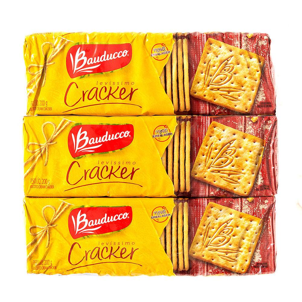 Bauducco biscoito cracker levíssimo (3x200g)