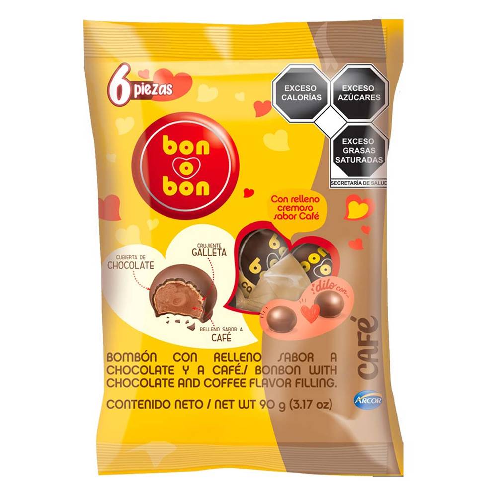 Bon o bon bombón relleno sabor chocolate y café (90 g)