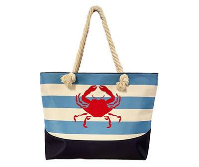 Blue & Red Crab Stripe Tote