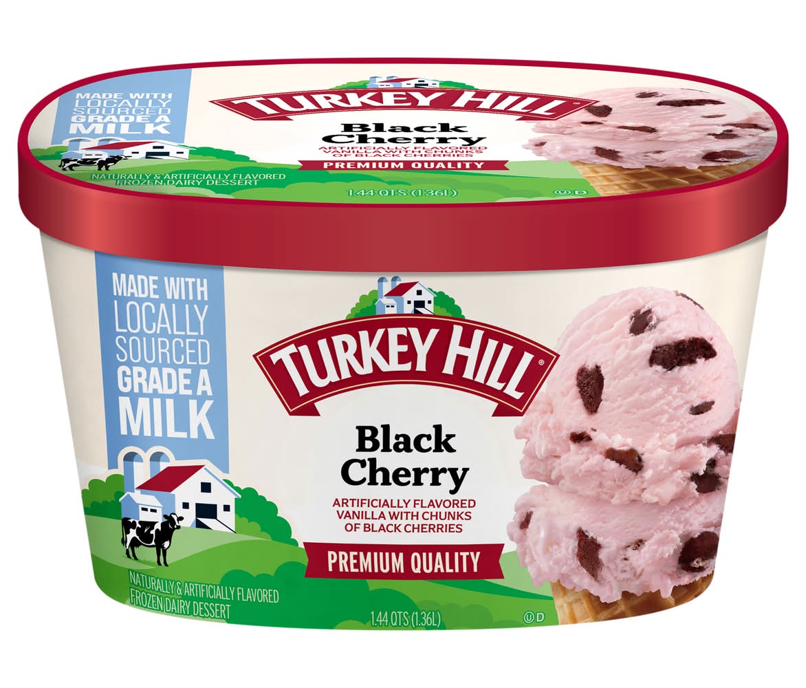 Turkey Hill Premium Ice Cream, Vanilla-Black Cherry (1.36 L)