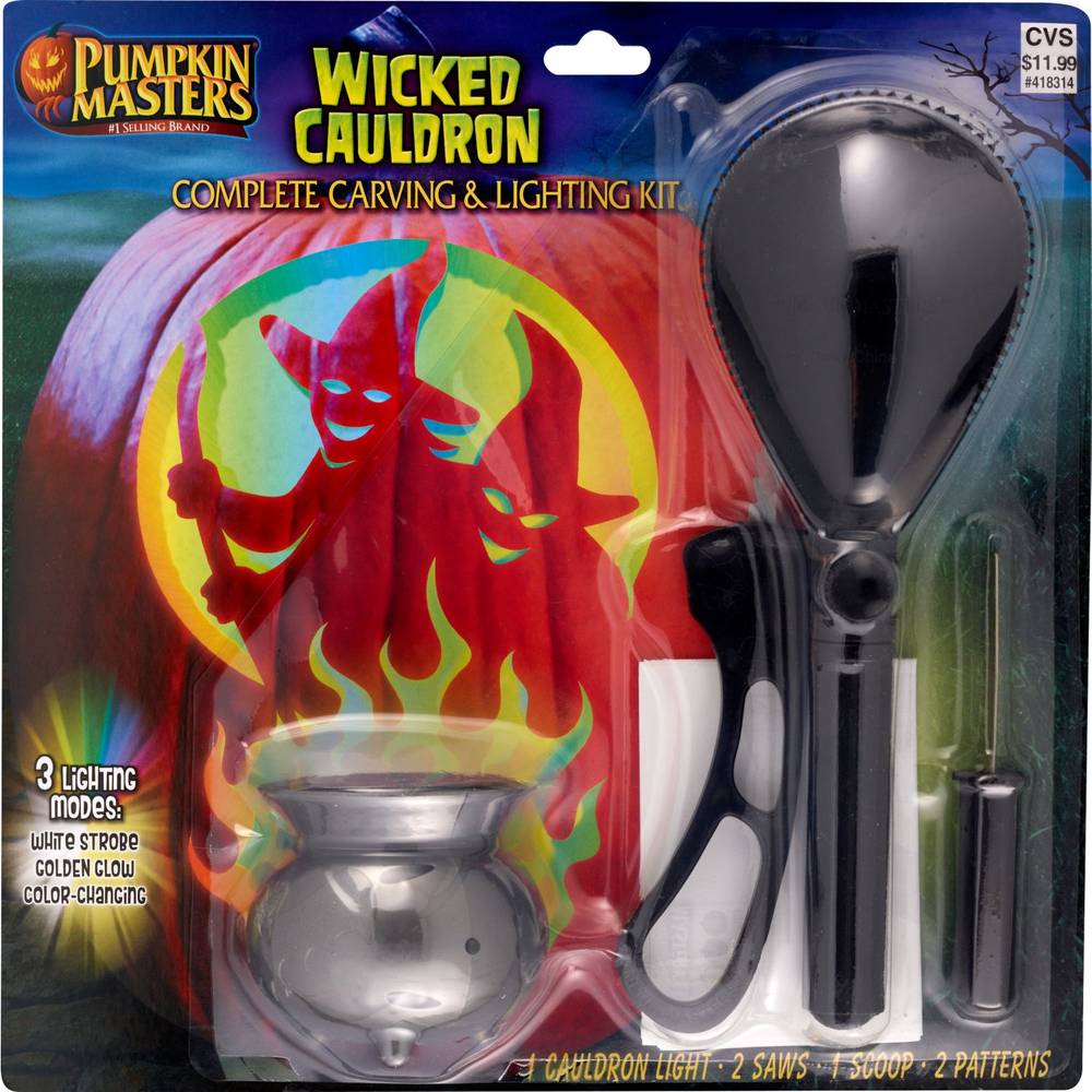 Pumpkin Masters Wicked Cauldron Complete Carving & Lighting Kit