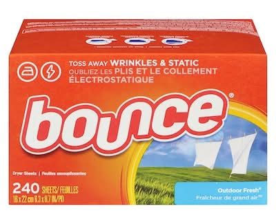 Bounce feuilles assouplissantes - bounce 5 in 1 outdoor fresh fabric softener sheets (240 ct)