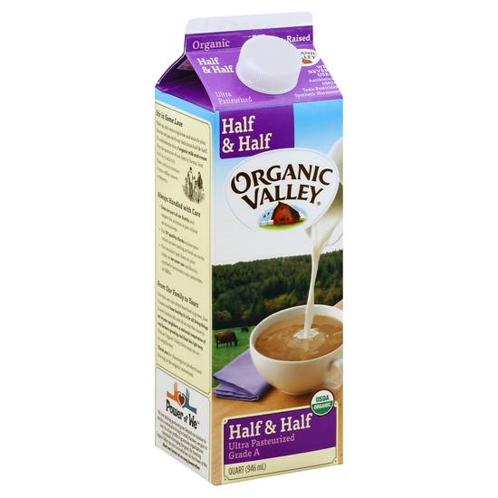 Organic Valley Ultra Pasteurized Grade a Half & Half Milk (32 fl oz)