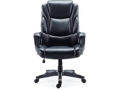 Staples Mcallum Ergonomic Bonded Leather Swivel Manager Chair, Black (51473)