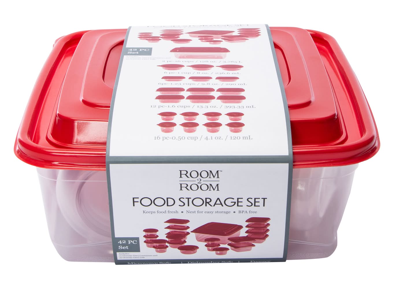 Food Storage Set 42-Piece Red