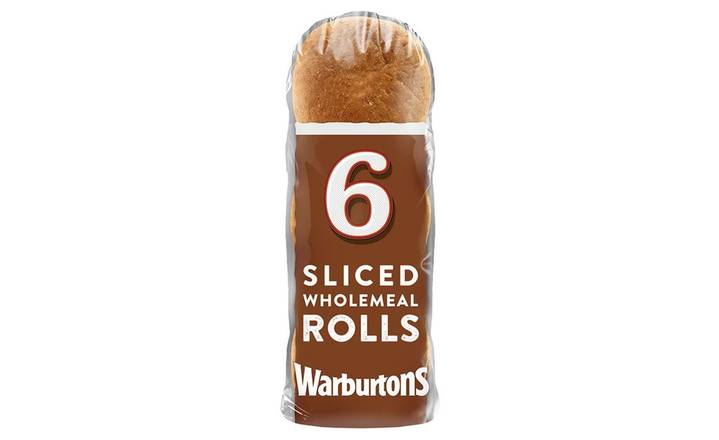 Warburtons Sliced Wholemeal Bread Rolls 6's (363813)