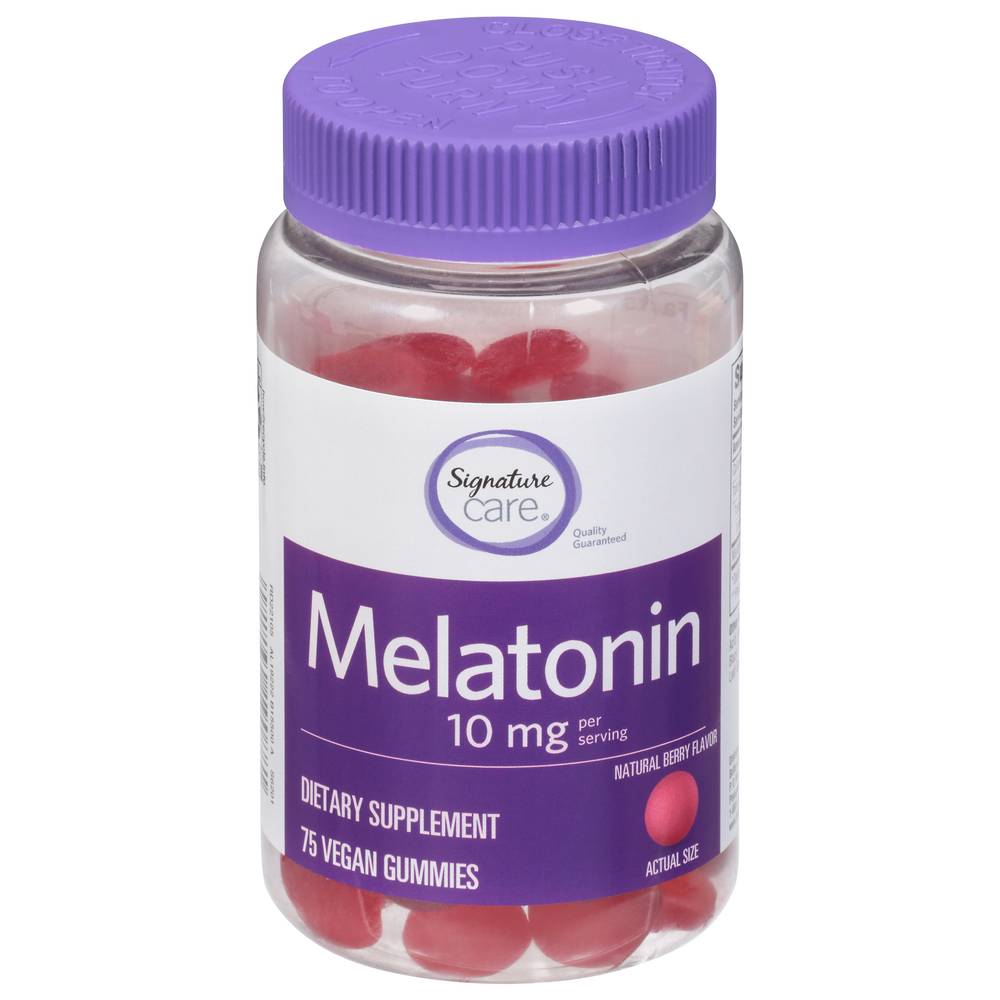 Signature Care Natural Berry Flavor Melatonin 75 Vegan Gummies