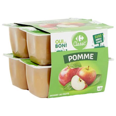 Compote pomme CARREFOUR - les 8 pots de 100g