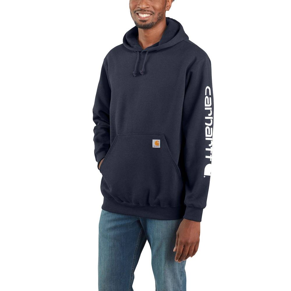 Carhartt Men's Blue Knit Long Sleeve Graphic Sweatshirt (X-large) | K288-472XLREG