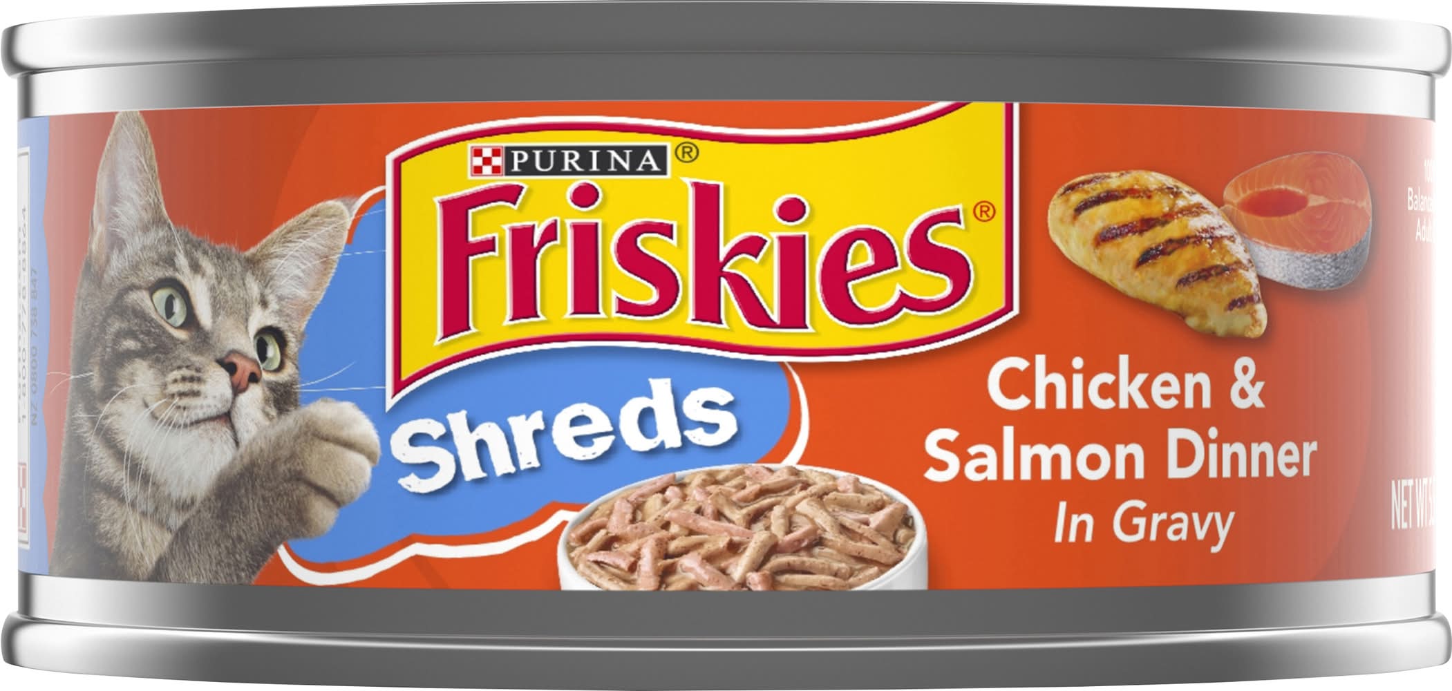 Purina Friskies Shreds Wet Cat Food, Chicken & Salmon (156 g)
