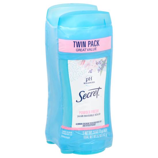 Secret Twin pack Powder Fresh Invisible Solid Antiperspirant (2 ct)