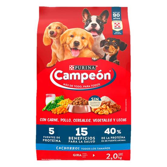 Campeón alimento cachorro recetas caseras carne (2 kg)