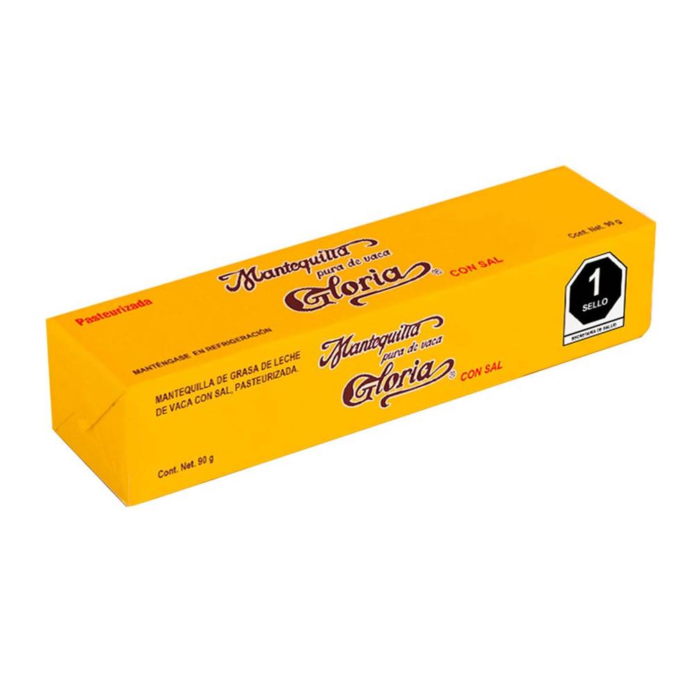 Gloria · Mantequilla pura de vaca con sal pasteurizada (90 g)