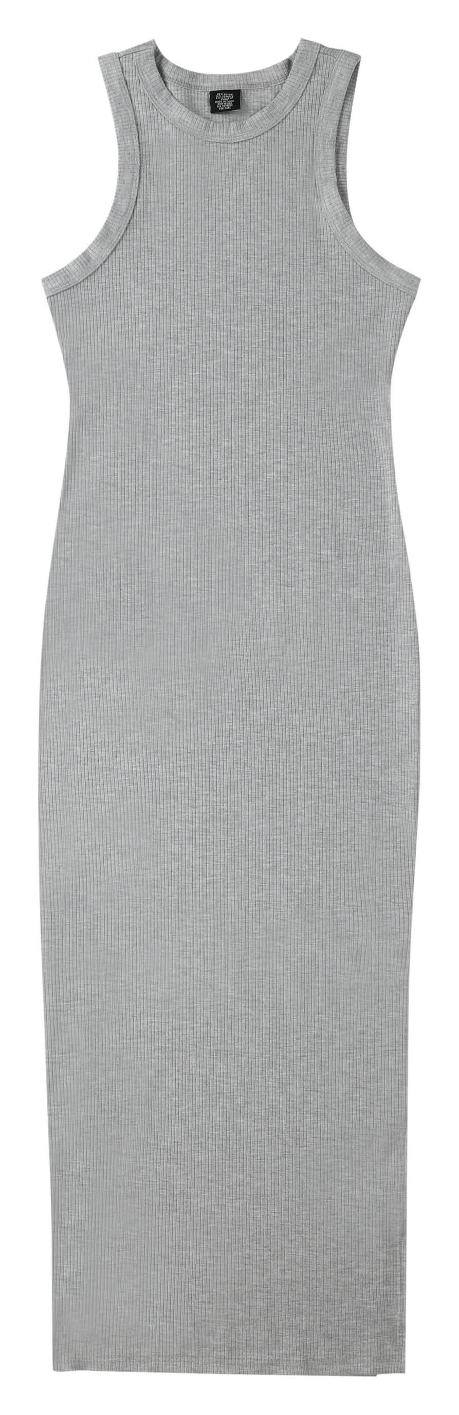 Juniors Sleeveless Ribbed Midi Dress Extra Large Gray
