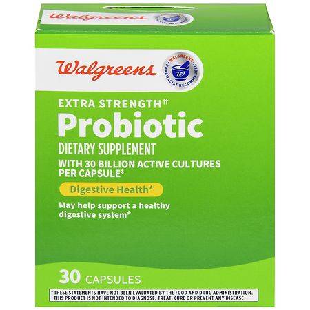 Walgreens Extra Strength Probiotic Digestive Health Capsules - 30.0 Ea