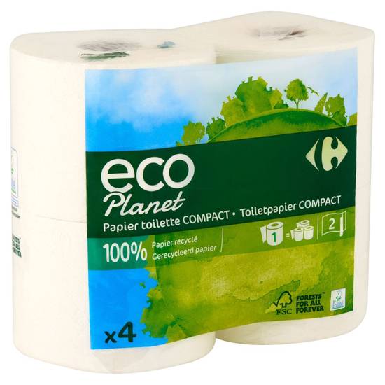 Carrefour Eco Planet Toiletpapier Compact 2 Lagen 4 Rollen