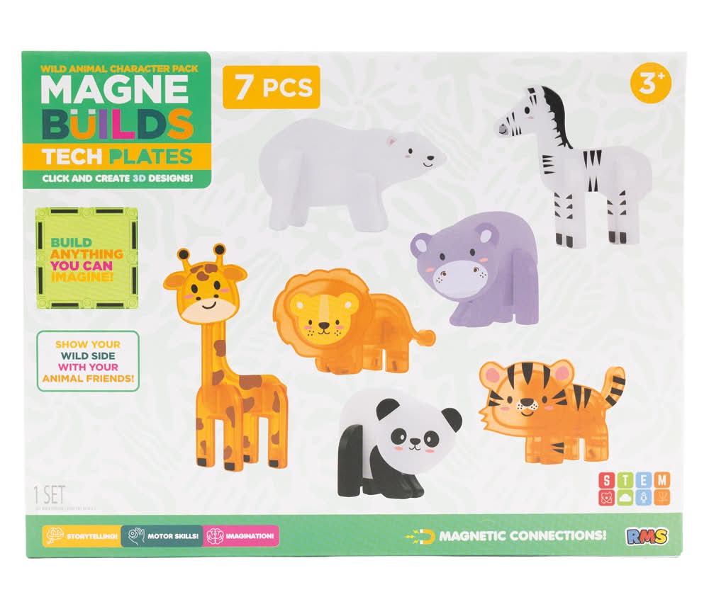 Magne Builds Tech Plates Wild Animals Magnetic Character Set (7 ct)