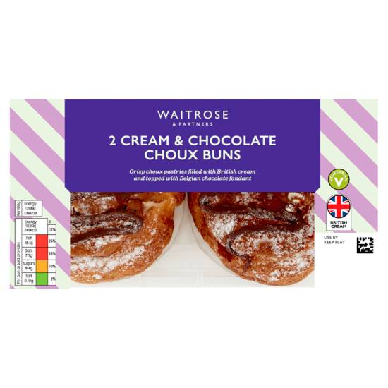 Waitrose & Partners Buns (cream & chocolate choux) (2 pack)