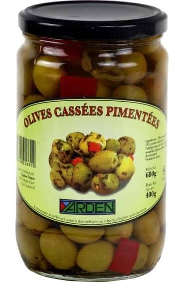 Yarden - Olives cassées pimentées casher, vert (680g)
