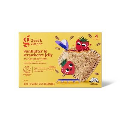 Good & Gather Frozen Sunbutter No Crust Sandwich, Strawberry (4 x 2 oz)