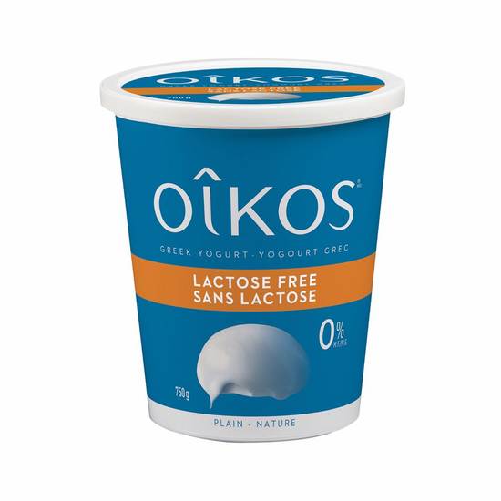 Oikos yogourt grec nature sans lactose 0% - greek yogurt plain lactose free 0% (750 g)