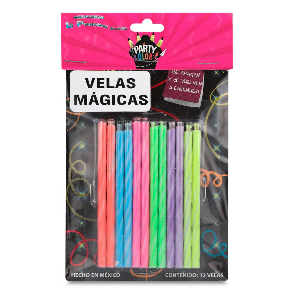 Merceria la principal velas mágicas multicolor (12 piezas)