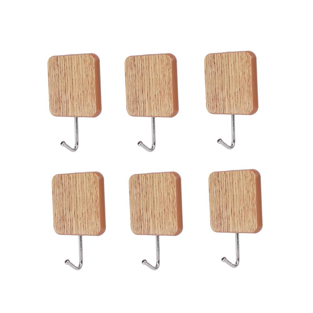Miniso ganchos adhesivos imitación madera (paquete 4 piezas)