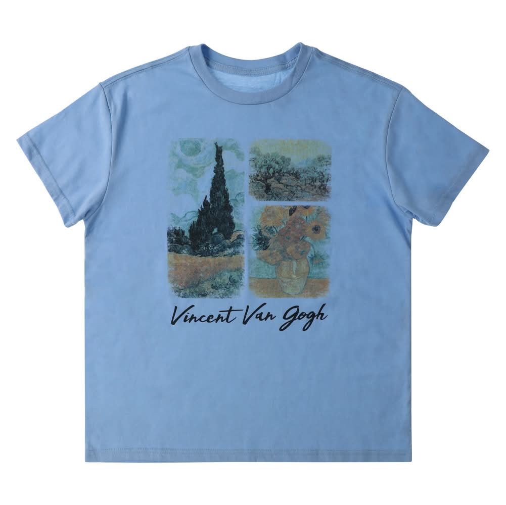 Vincent Van Gogh Graphic Tee Large Blue
