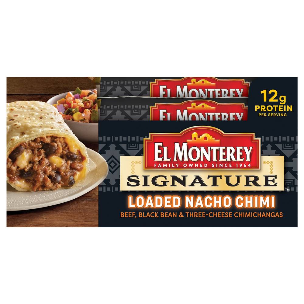 El Monterey Signature Chimichanga Beef-Black Bean-Three Cheese (loaded nacho)