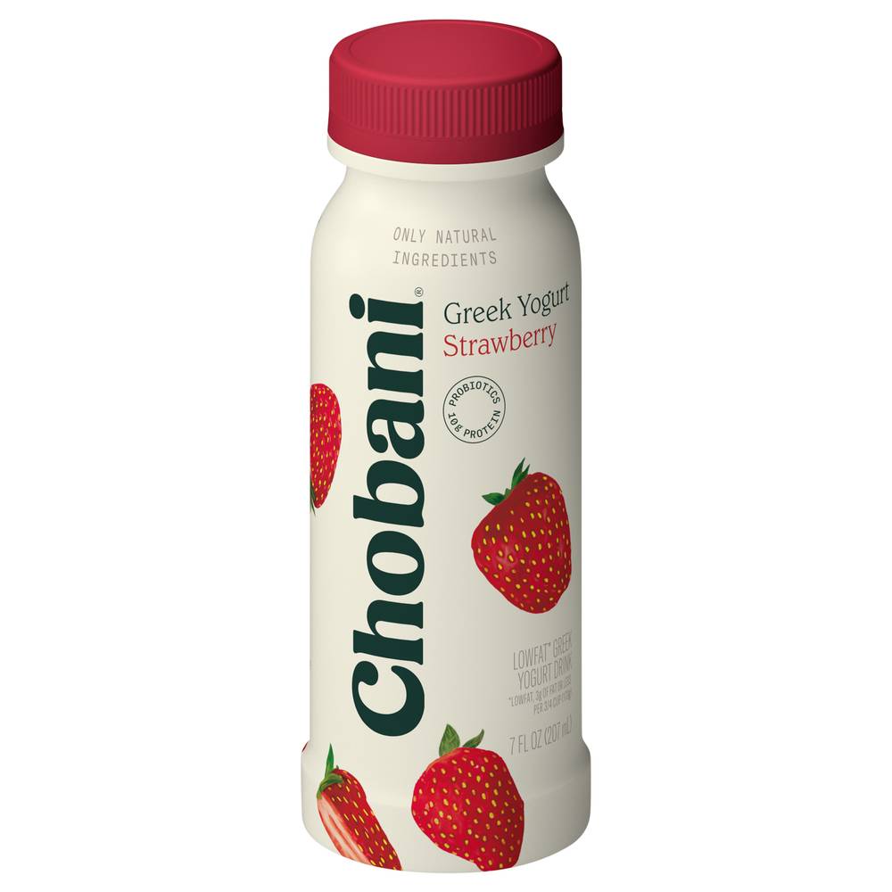 Chobani Greek Lowfat Strawberry Yogurt Drink Bottle (7 fl oz)