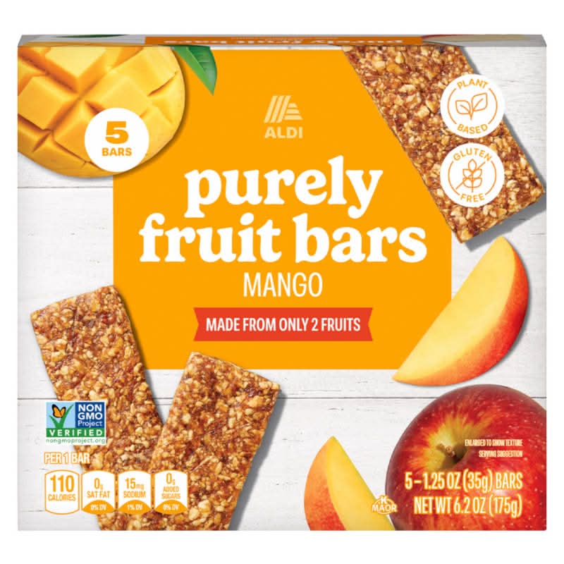 Aldi Purely Fruit Bars, Mango (5 x 1.25 oz)