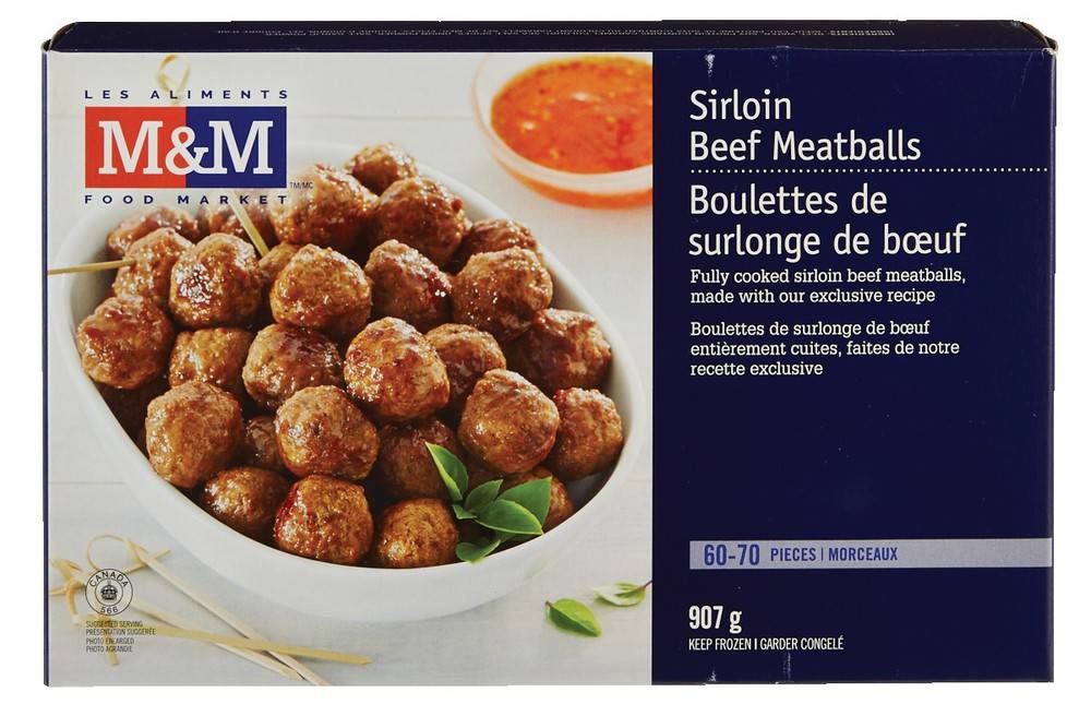 M&M Food Market Sirloin Beef Meatballs (907 g)