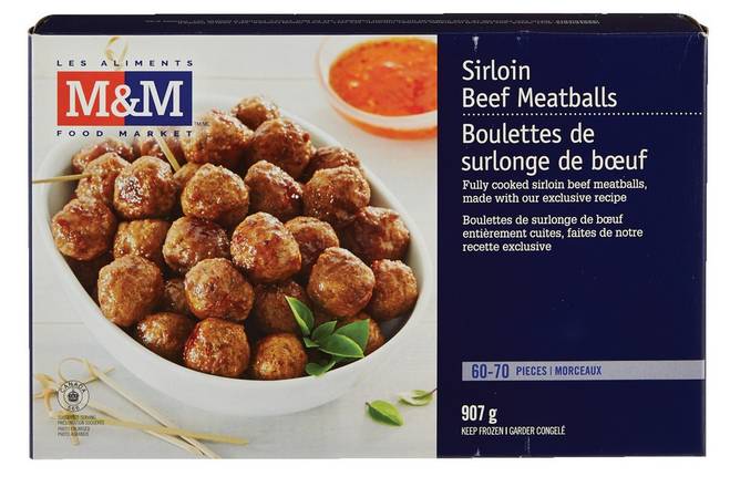M&M Food Market Sirloin Beef Meatballs (907 g)