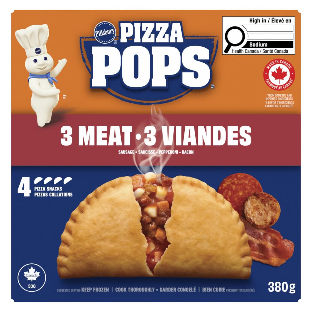 Pillsbury Pizza Pops Three Meat Snacks (380 g)