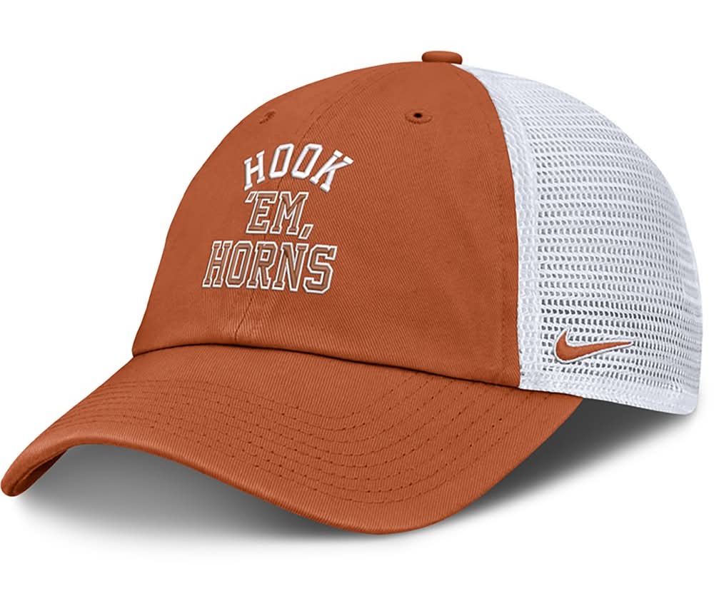 Nike University of Texas Team Slogan Club Primetime Cap, Orange / White, Medium/Large