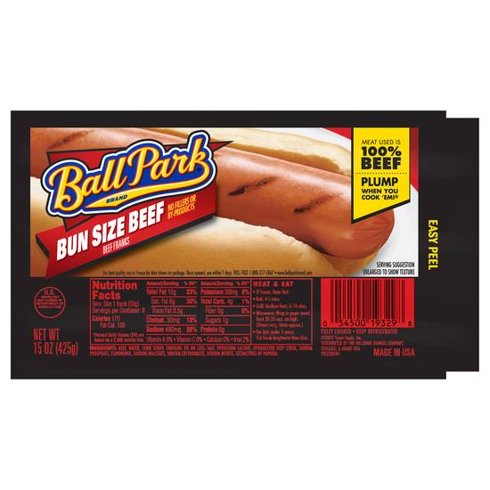Ball Park Bun Size Beef Hot Dog Franks