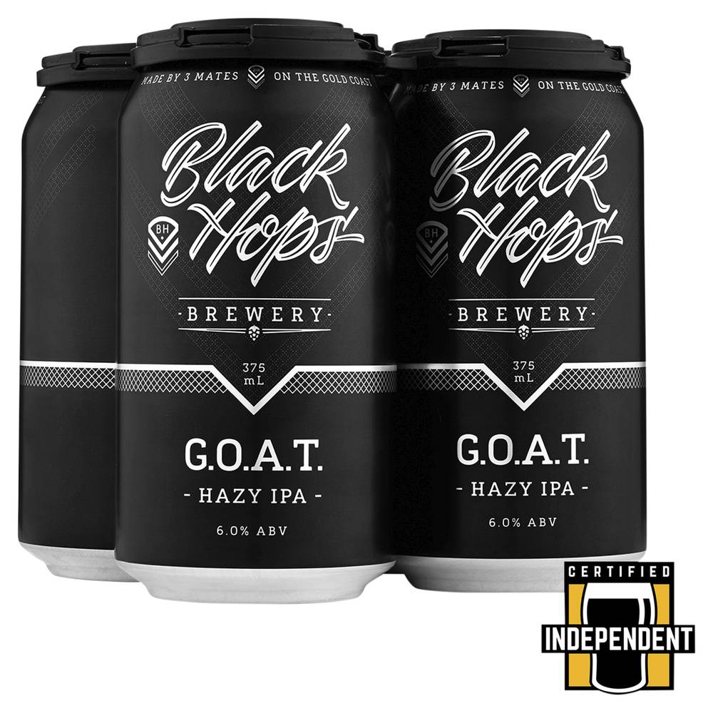 Black Hops G.O.A.T Hazy IPA Can 375mL X 4 pack