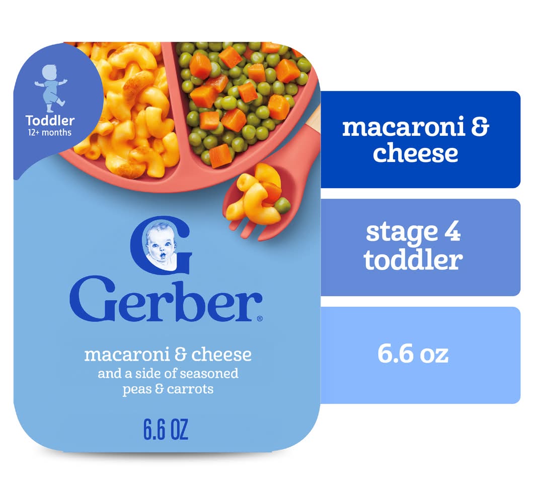 Gerber Macaroni & Cheese With Seasoned Peas & Carrot 12+ Months Toddler (6.6 oz)