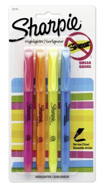 Sharpie® Accent® Pocket Highlighters, Assorted, Pack Of 4